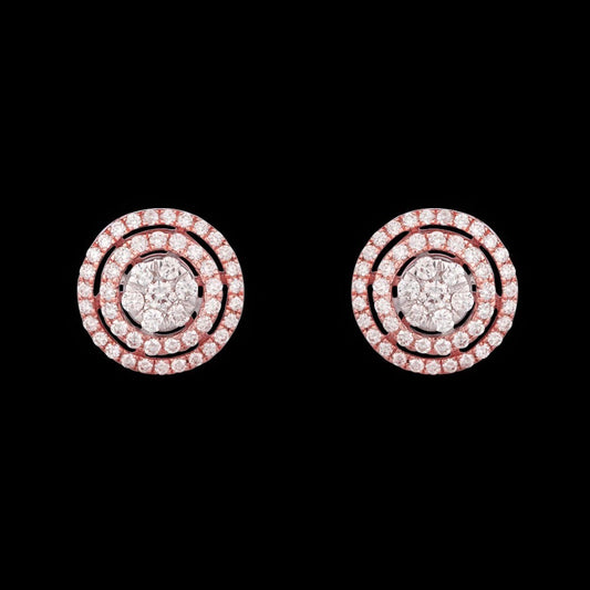 14K Rose Gold Diamond Earrings - 0.76ct VVS-VS-GH