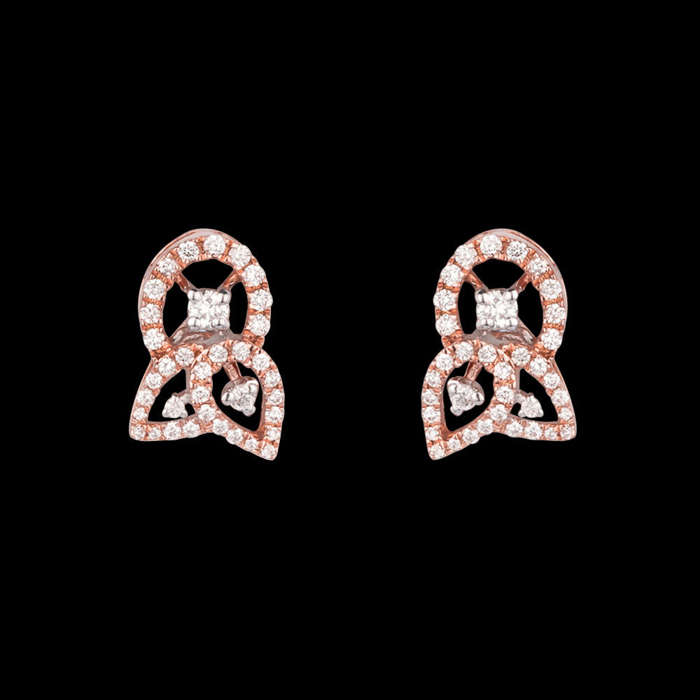 14K Rose Gold Diamond Earrings - 0.35ct VVS-VS-GH