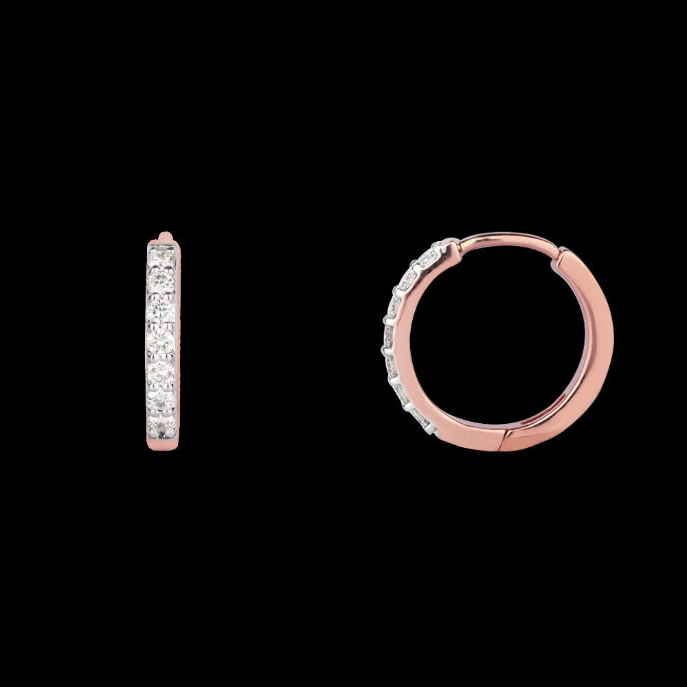 14K Rose Gold Diamond Earrings - 0.35ct VVS-VS-GH