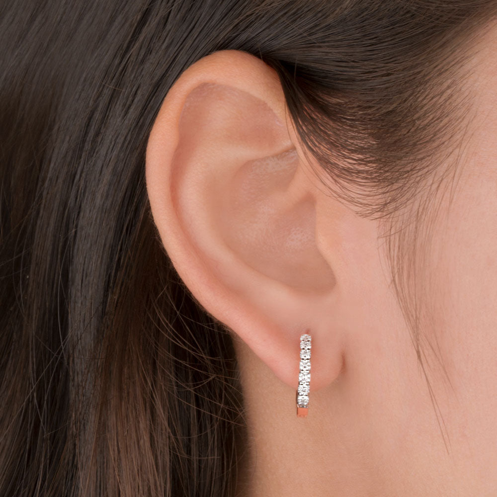 14K Rose Gold Diamond Earrings - 0.35ct VVS-VS-GH