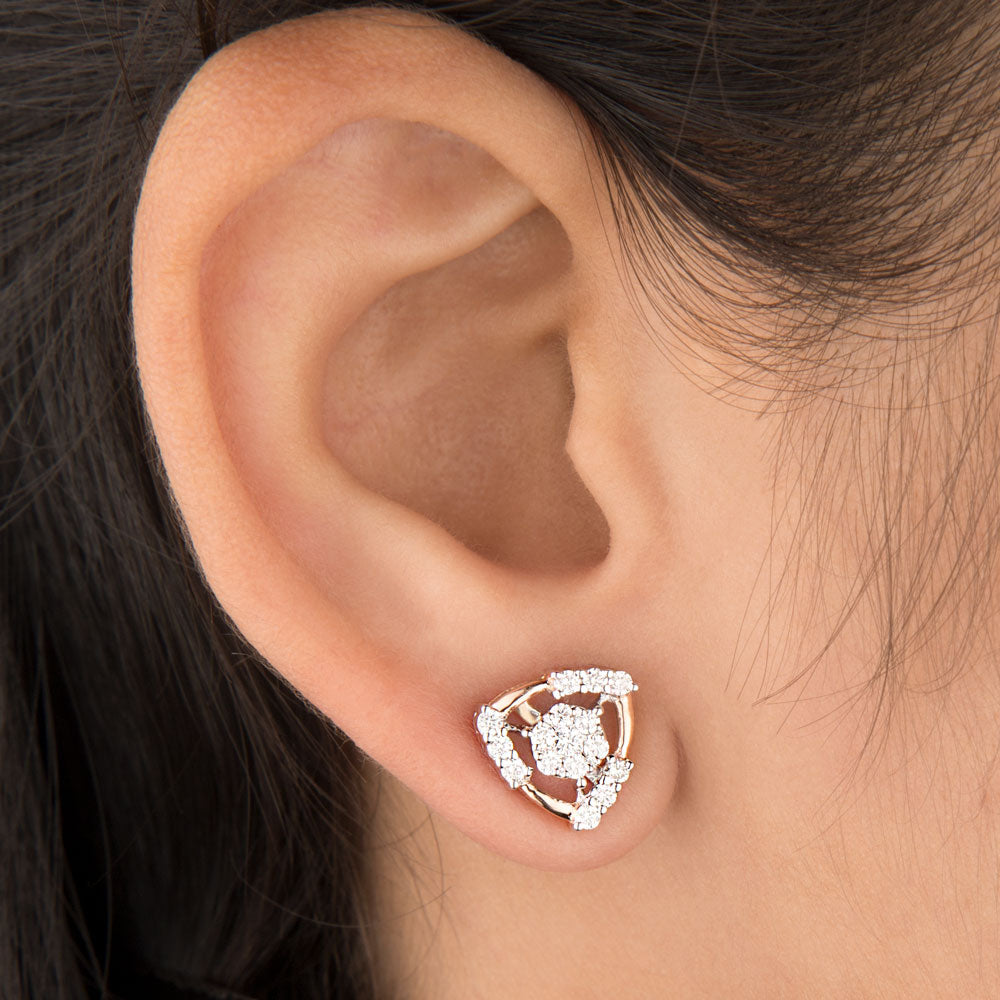 14K Rose Gold Diamond Earrings - 0.47ct VS-HI