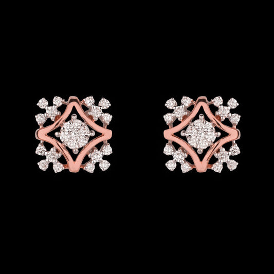 14K Rose Gold Diamond Earrings - 0.56ct VVS-VS-GH