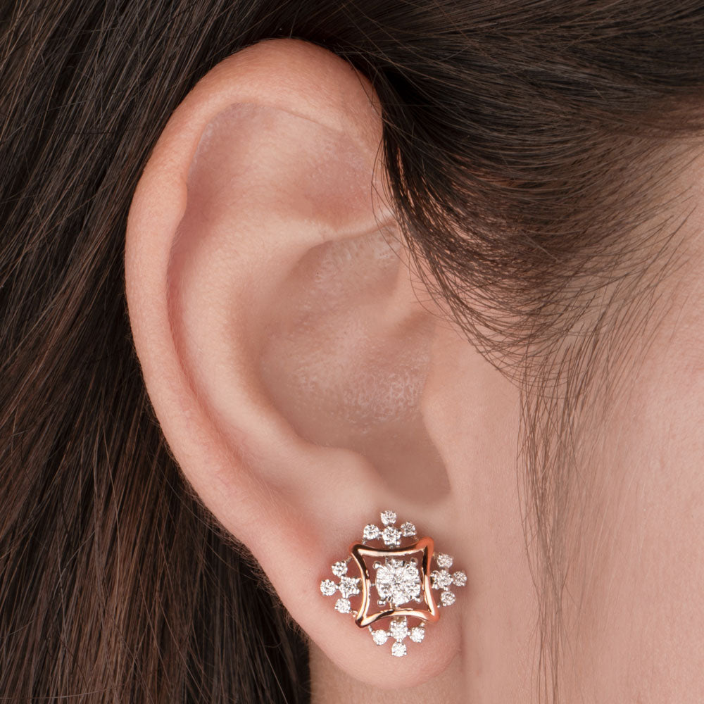 14K Rose Gold Diamond Earrings - 0.56ct VVS-VS-GH
