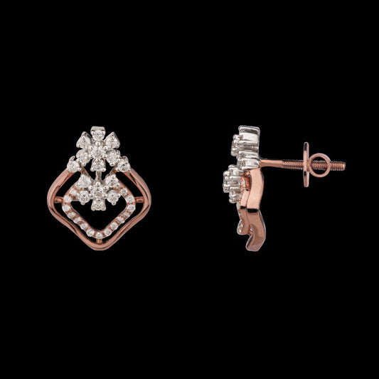 14K Rose Gold Diamond Earrings - 0.45ct VVS-VS-GH