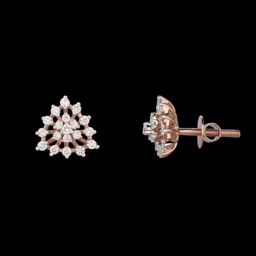 14K Rose Gold Diamond Earrings - 0.36ct VVS-VS-GH