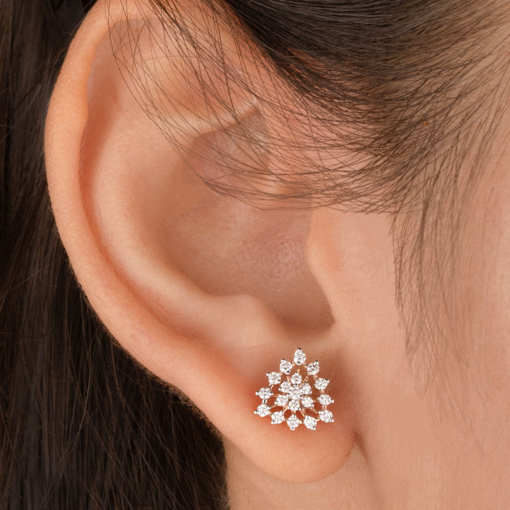 14K Rose Gold Diamond Earrings - 0.36ct VVS-VS-GH