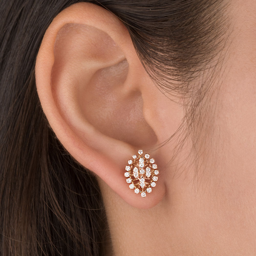 14K Rose Gold Diamond Earrings - 0.48ct VS-FG