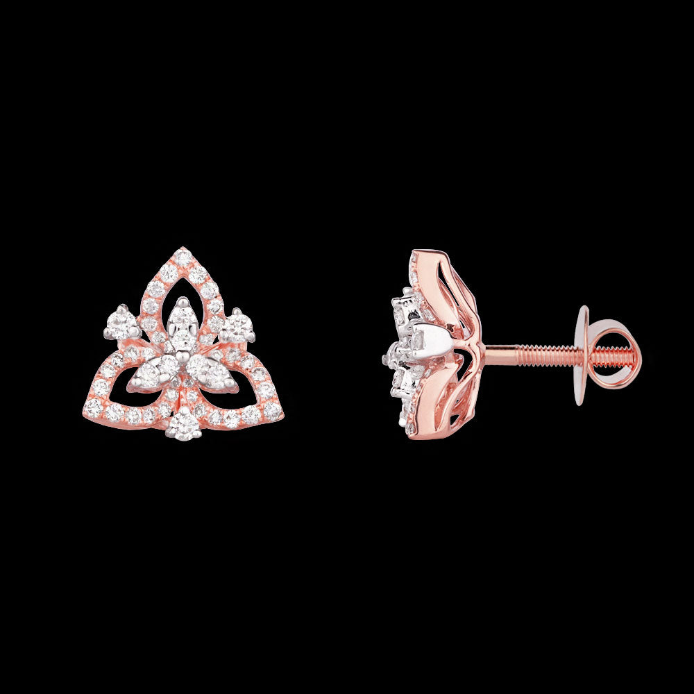 14K Rose Gold Diamond Earrings - 0.56ct VVS-VS-GH