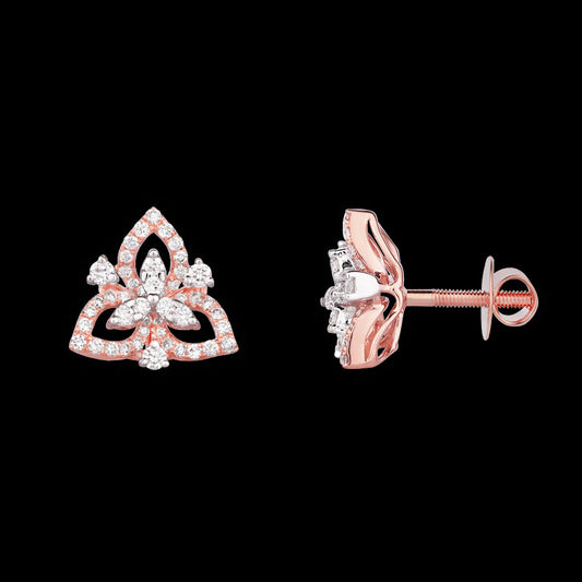 14K Rose Gold Diamond Earrings - 0.56ct VVS-VS-GH