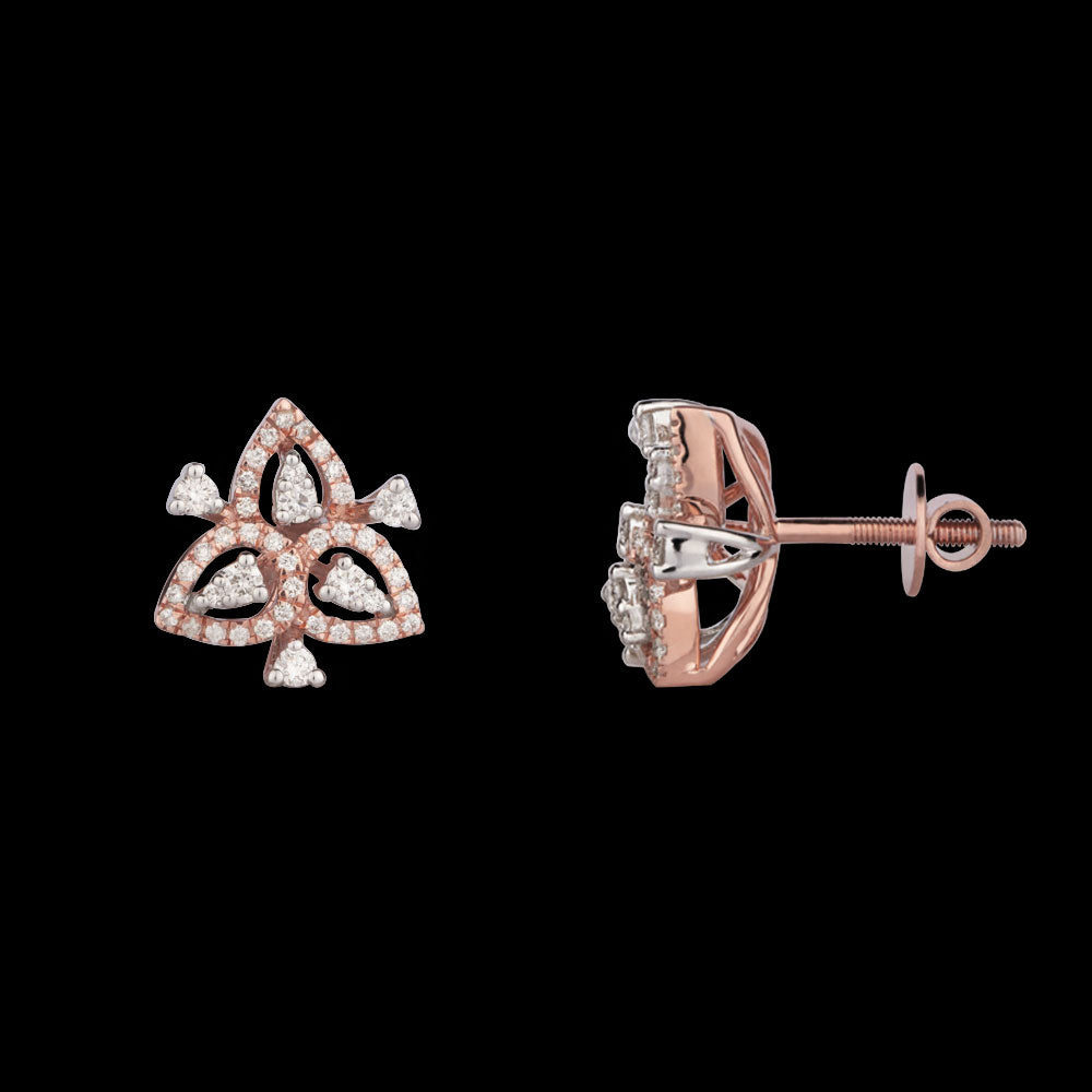 14K Rose Gold Diamond Earrings - 0.53ct VVS-VS-GH