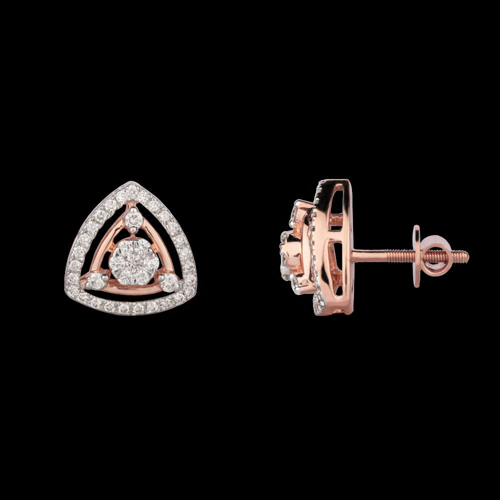 14K Rose Gold Diamond Earrings - 0.59ct VS-GH