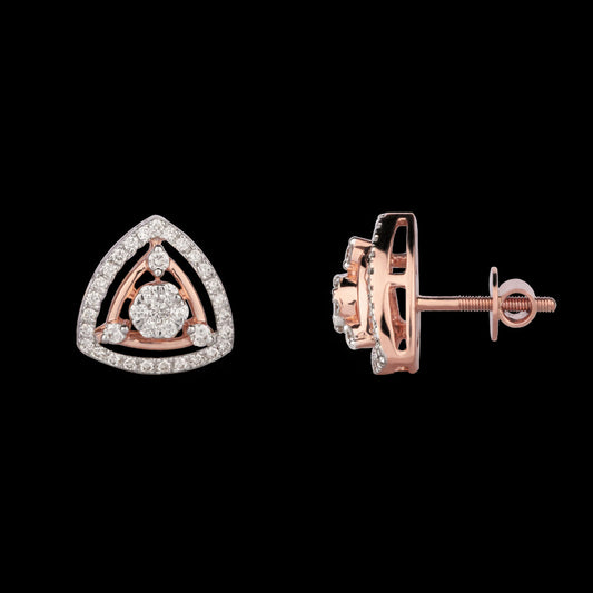 14K Rose Gold Diamond Earrings - 0.59ct VS-GH