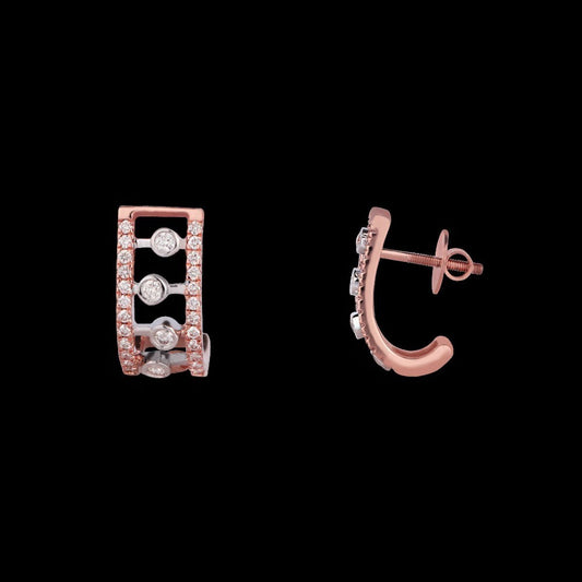 14K Rose Gold Diamond Earrings - 0.52ct VVS-VS-GH