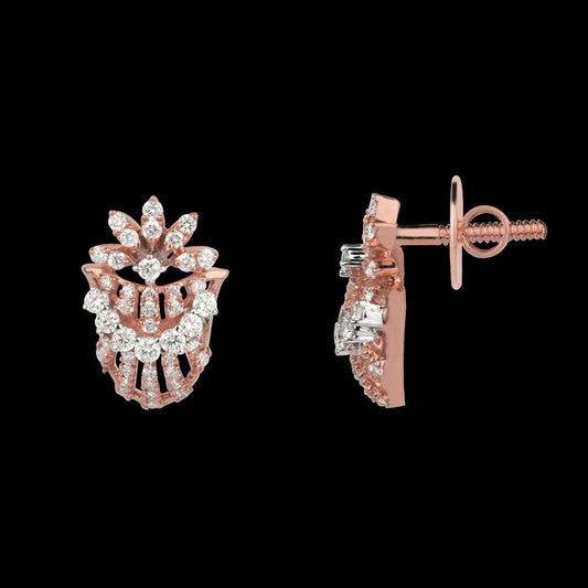 18K Rose Gold Diamond Earrings - 0.695ct VVS-VS-GH