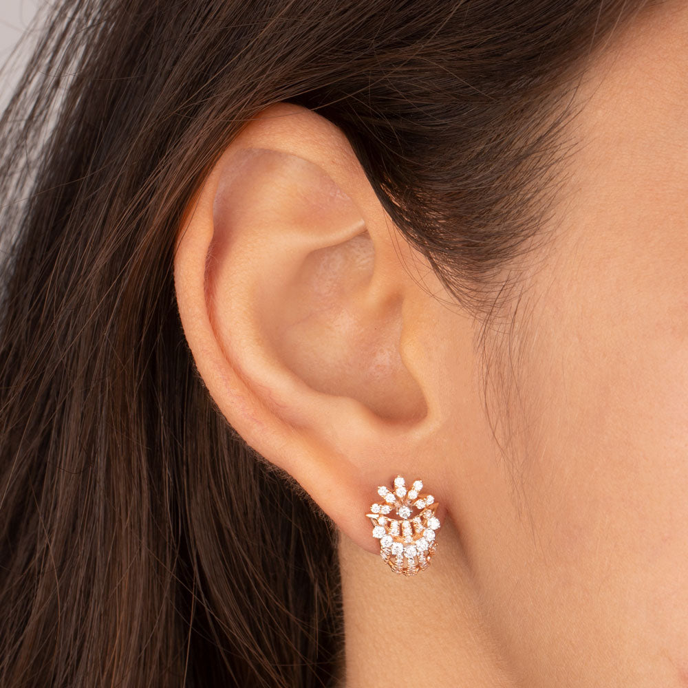 18K Rose Gold Diamond Earrings - 0.695ct VVS-VS-GH