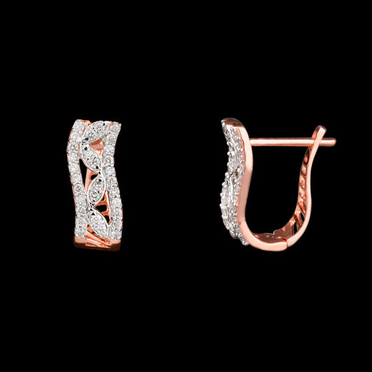 18K Rose Gold Diamond Earrings - 0.335ct VS-SI-FG