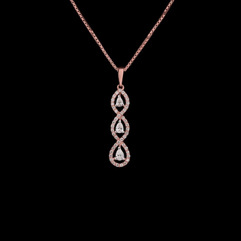 18K Rose Gold Diamond Pendant - 0.41ct SI-GH