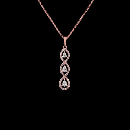 18K Rose Gold Diamond Pendant - 0.41ct SI-GH