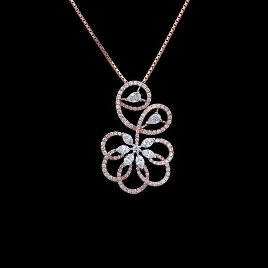 18K Rose Gold Diamond Pendant - 1.03ct VS-FG