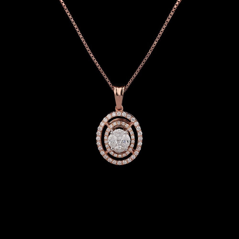 18K Rose Gold Diamond Pendant - 0.58ct VS-SI-FG