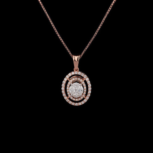 18K Rose Gold Diamond Pendant - 0.58ct VS-SI-FG