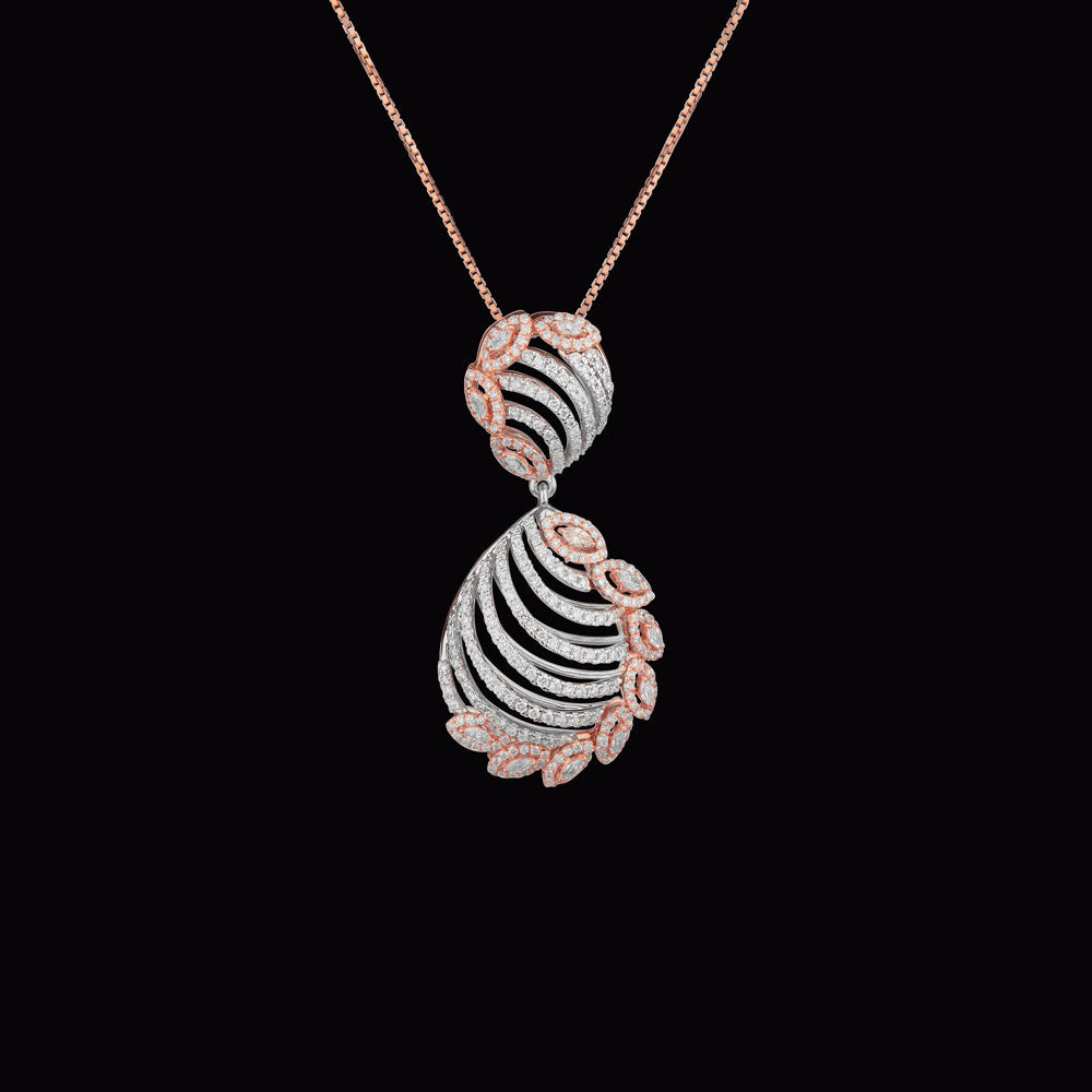 14K Rose Gold Diamond Pendant - 1.62ct VS-SI-FG