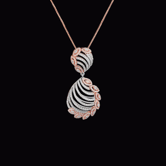 14K Rose Gold Diamond Pendant - 1.62ct VS-SI-FG