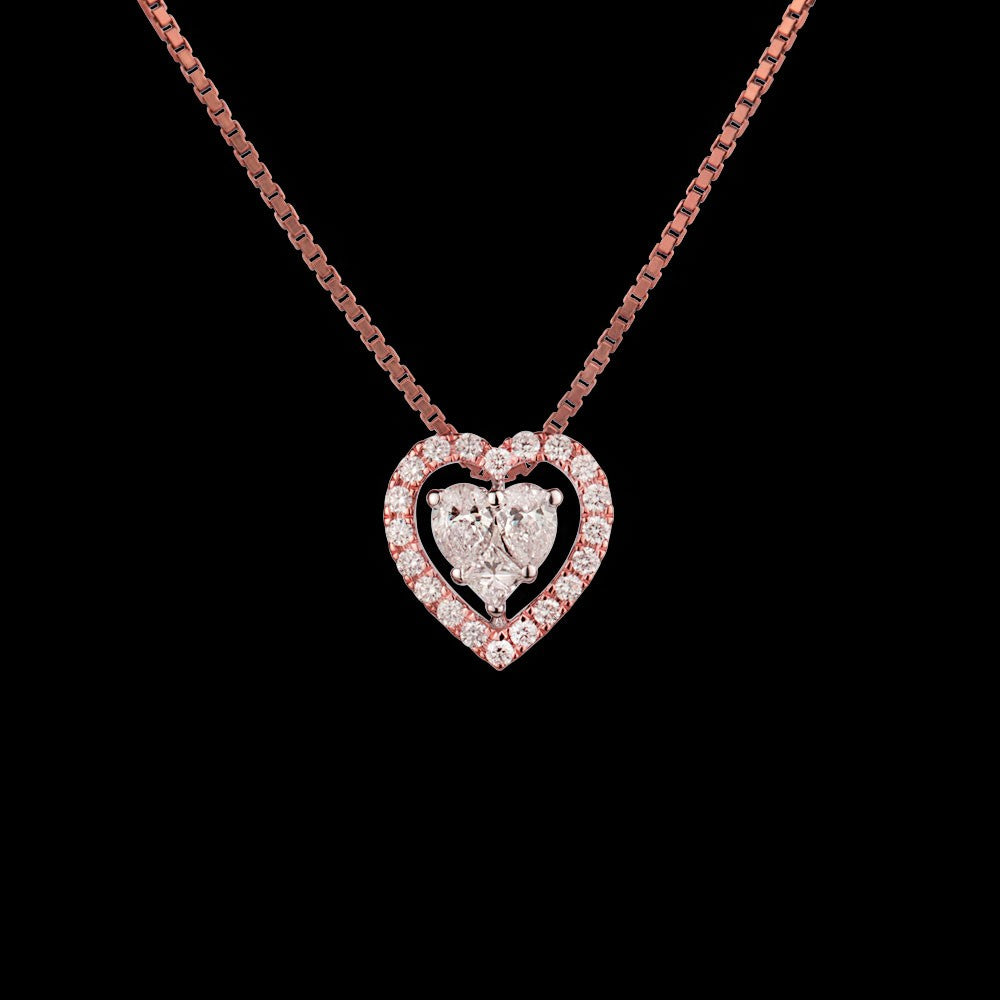 14K Rose Gold Diamond Pendant - 0.37ct VS-FG