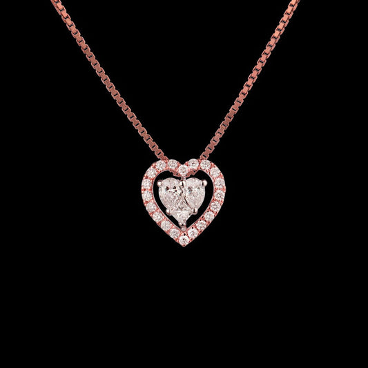 14K Rose Gold Diamond Pendant - 0.37ct VS-FG