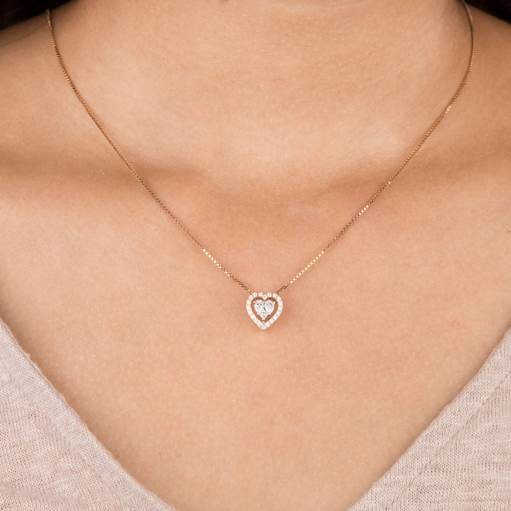 14K Rose Gold Diamond Pendant - 0.37ct VS-FG