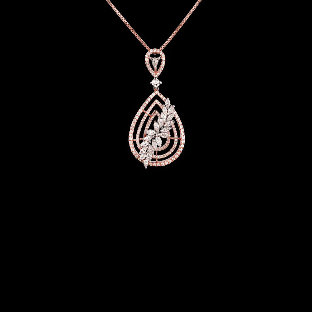 14K Rose Gold Diamond Pendant - 1.41ct VS-FG
