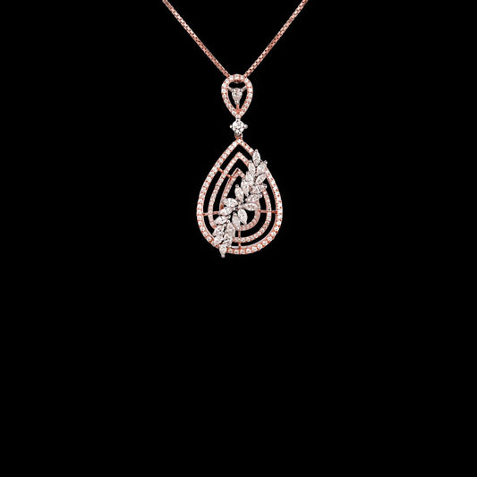 14K Rose Gold Diamond Pendant - 1.41ct VS-FG