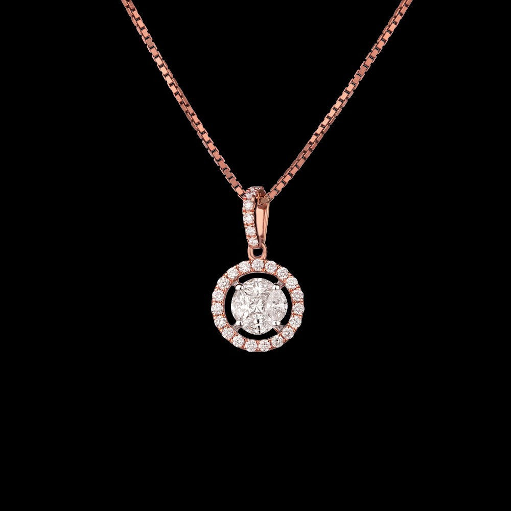 14K Rose Gold Diamond Pendant - 0.44ct VS-FG