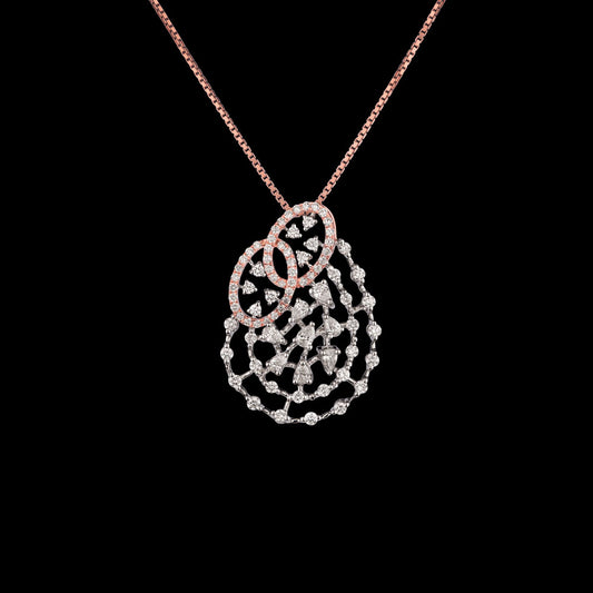 14K Rose Gold Diamond Pendant - 1.11ct VS-SI-FG