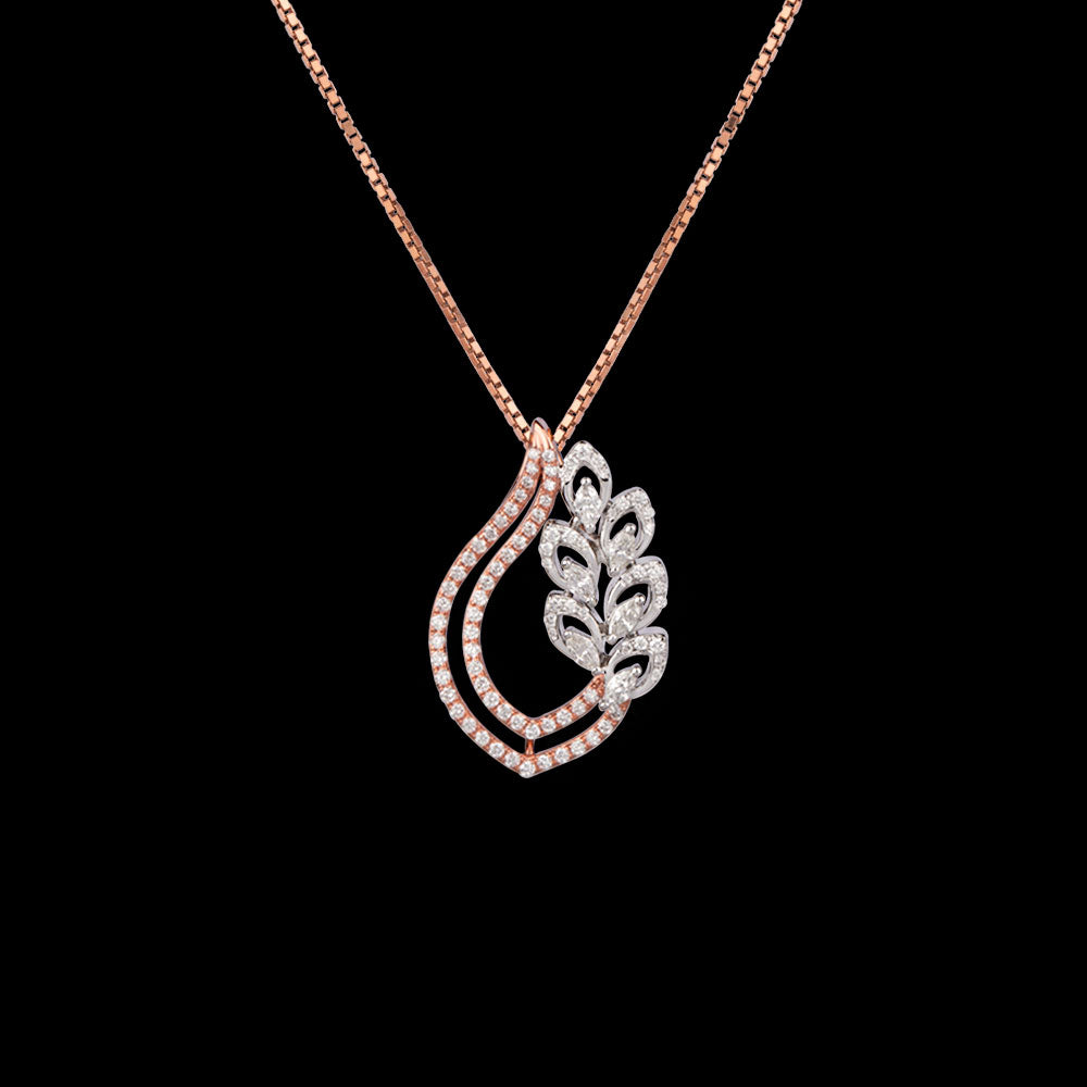 14K Rose Gold Diamond Pendant - 0.72ct VS-FG
