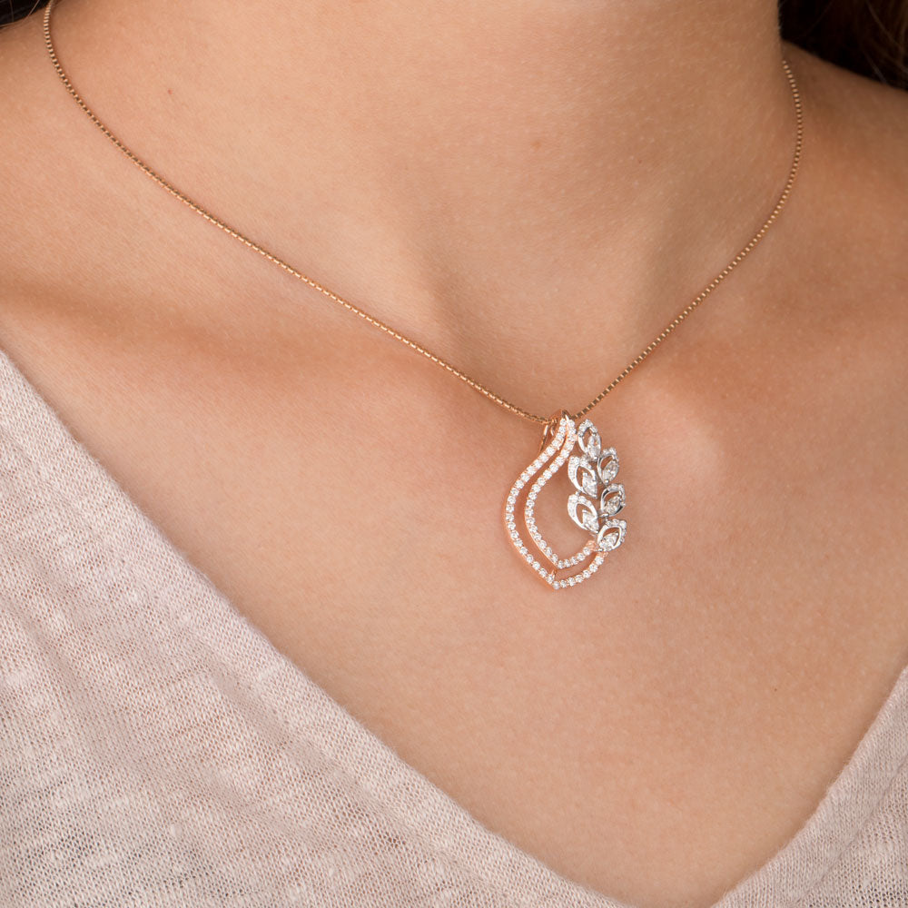 14K Rose Gold Diamond Pendant - 0.72ct VS-FG