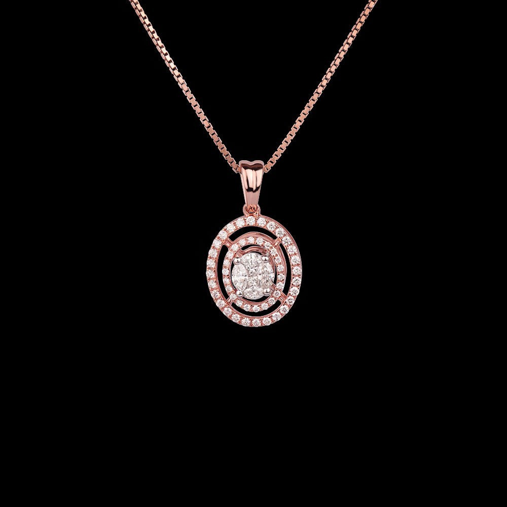 14K Rose Gold Diamond Pendant - 0.48ct VS-FG
