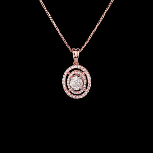 14K Rose Gold Diamond Pendant - 0.48ct VS-FG