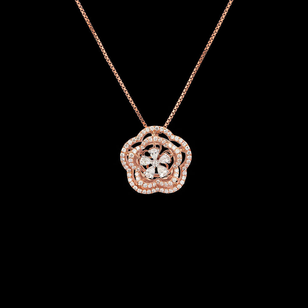 14K Rose Gold Diamond Pendant - 0.99ct VS-FG