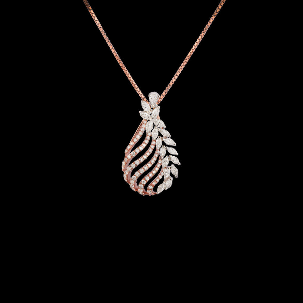 14K Rose Gold Diamond Pendant - 1.07ct VS-FG