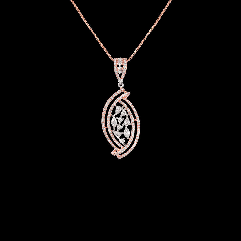 14K Rose Gold Diamond Pendant - 1.33ct VS-FG