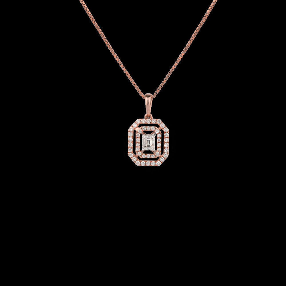 18K Rose Gold Diamond Pendant - 0.37ct VS-FG