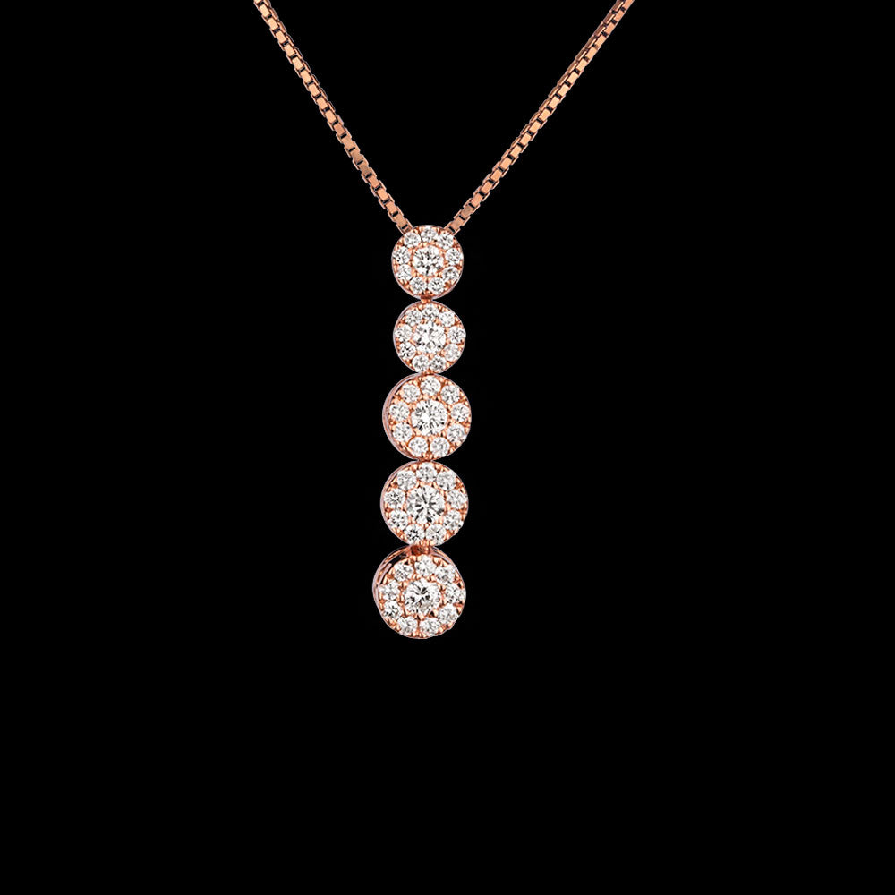 18K Rose Gold Diamond Pendant - 0.75ct VS-GH
