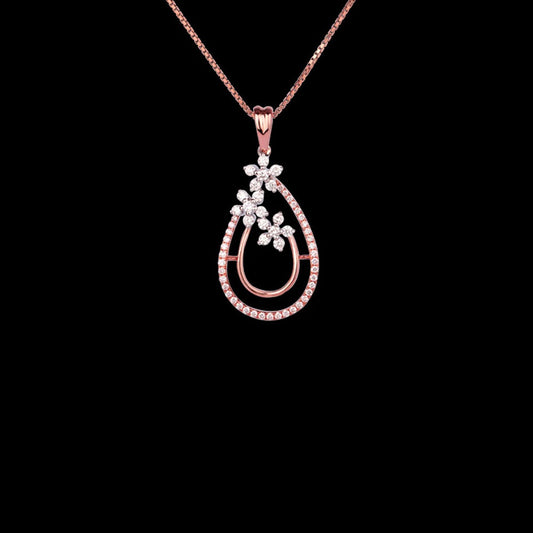 18K Rose Gold Diamond Pendant - 0.64ct VVS-VS-GH