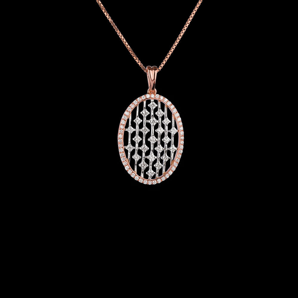 14K Rose Gold Diamond Pendant - 0.84ct VVS-VS-GH