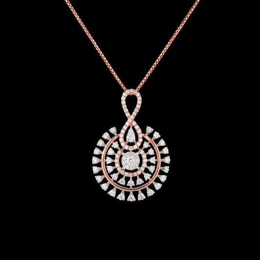 14K Rose Gold Diamond Pendant - 1.19ct VVS-VS-GH