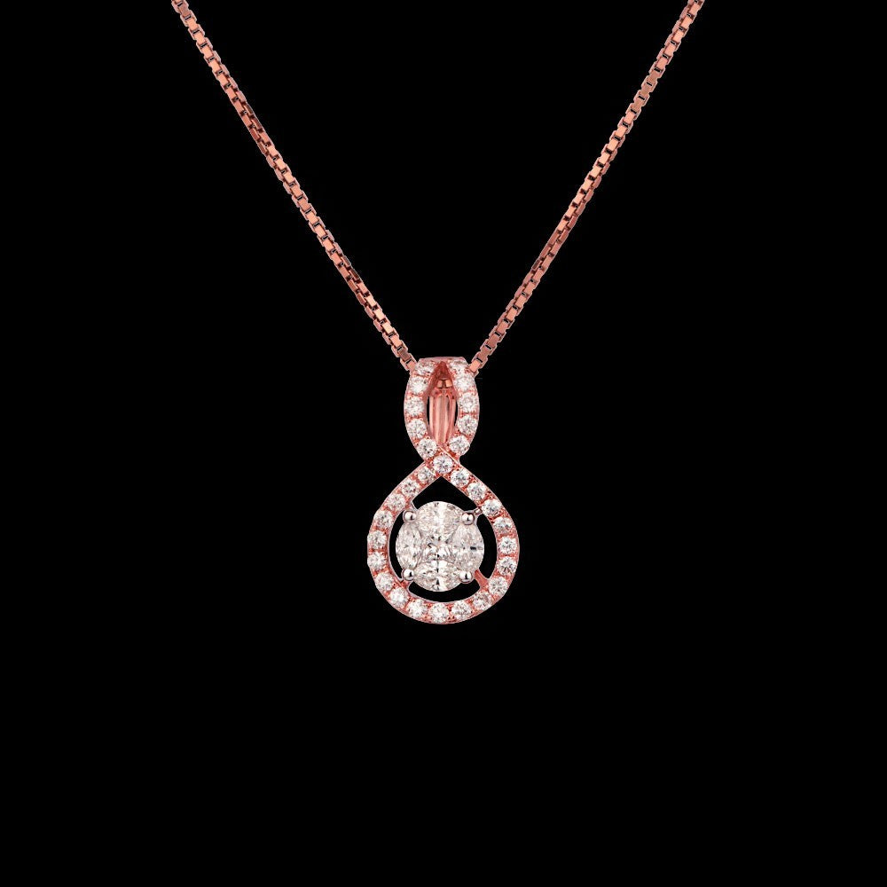 14K Rose Gold Diamond Pendant - 0.57ct SI-GH