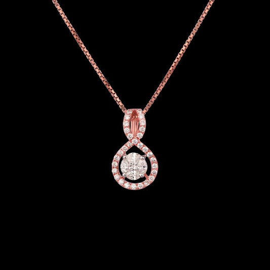 14K Rose Gold Diamond Pendant - 0.57ct SI-GH
