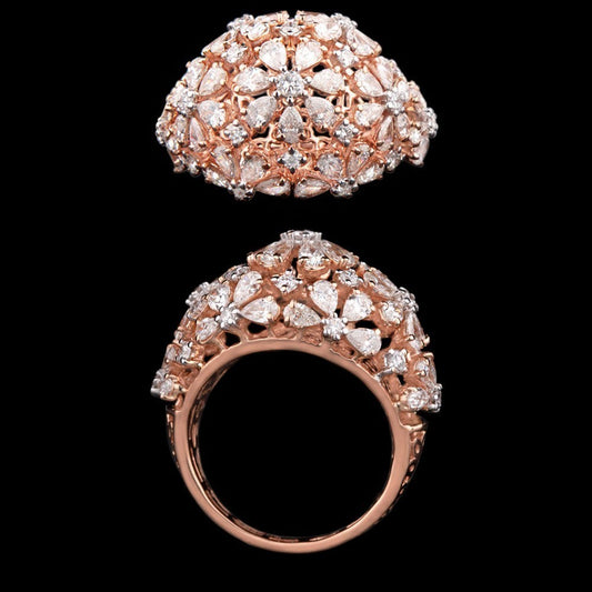 14K Two Tone Gold Diamond Ring - 2.82ct VS-FG