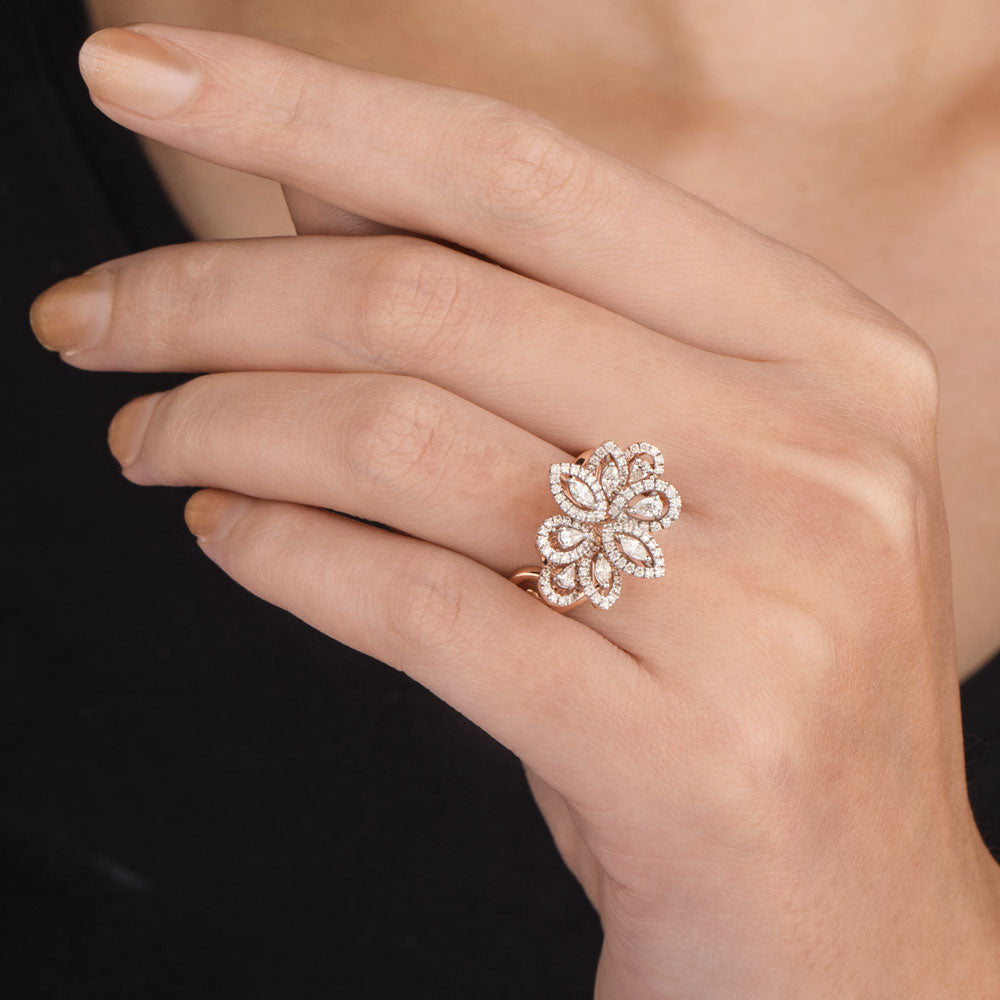 14K Rose Gold Diamond Ring - 0.91ct SI-GHI